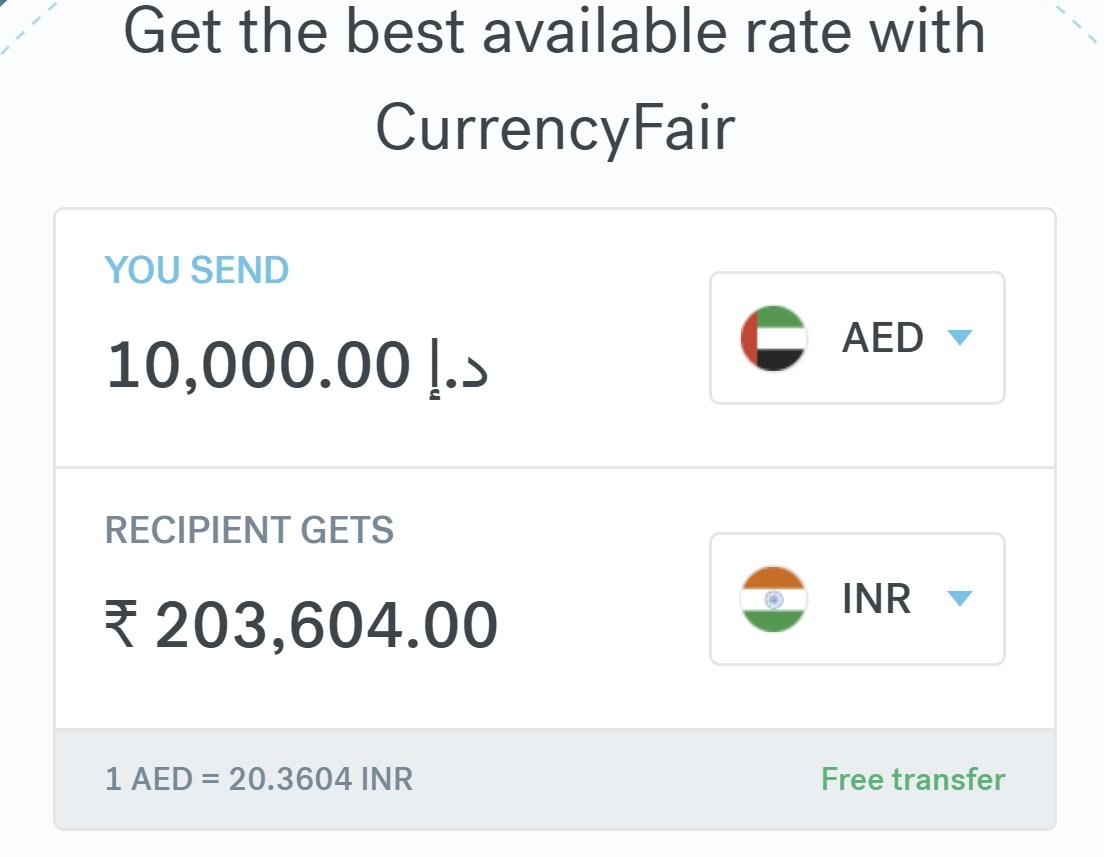 Currency Fair Send Money Dubai to India